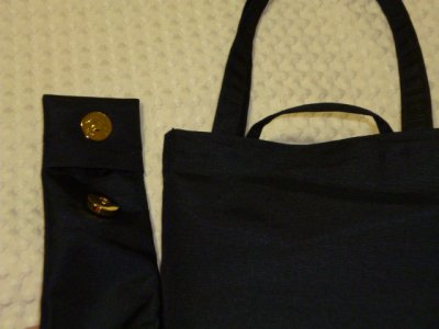 画像1: 親子傘袋＆ケース【紺】リボン