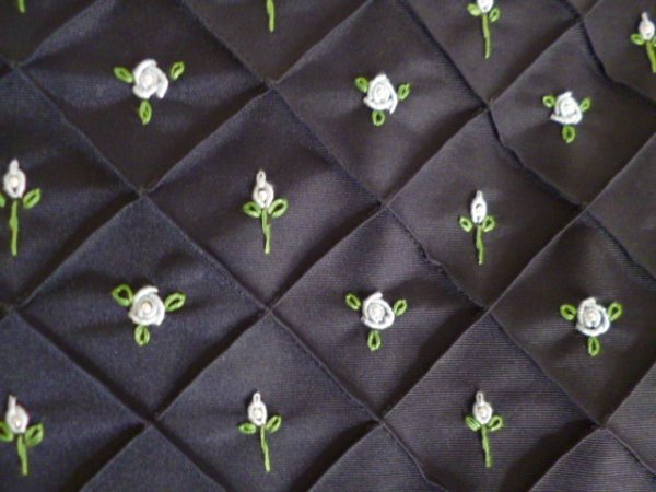 画像3: チャームママワイドL 【紺】ブルーバラ&つぼみ刺繍 (3)