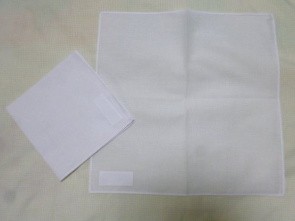 画像3: 30cm ハンカチ2枚セット ネーム付き 白無地 白百合幼稚園 (3)