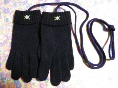 画像3: キッズニット手袋【紺】M　ブルーバラ
