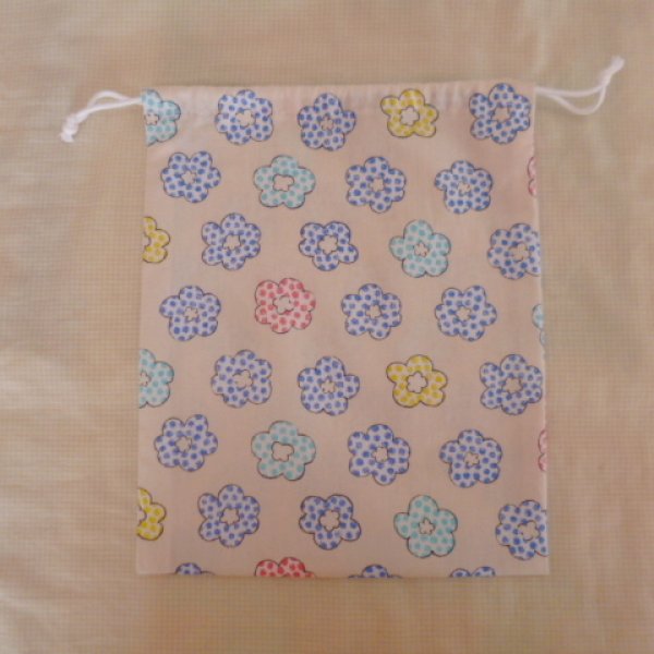 画像4: 道具袋　巾着【22×27】お花 (4)
