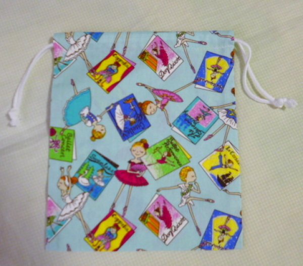 画像2: 巾着　コップ袋【バレエ】２０×１７ｃｍ (2)