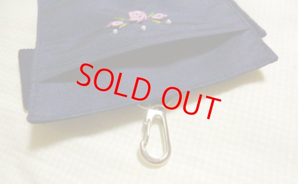 画像2: 定期ポケット【紺グログラン】お花 (2)