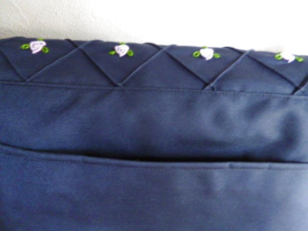 画像7: スクールショルダーM　【紺】パープルバラ＆リボン OPT付 (7)