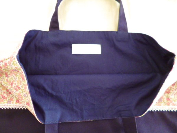 画像3: 手提げ【38×25×5】紺　お花　立教女学院仕様 (3)