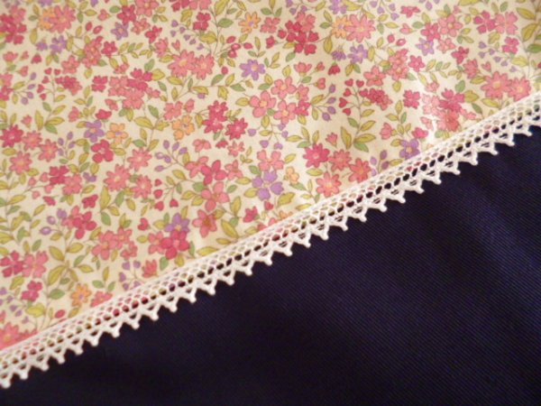 画像2: 手提げ【38×25×5】紺　お花　立教女学院仕様 (2)