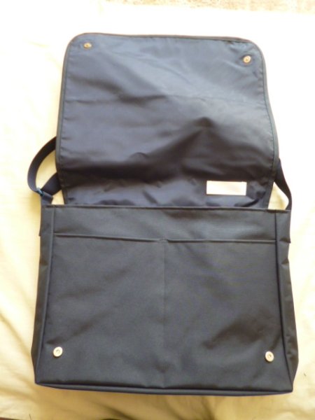 画像3: スクールバック【30×40×10】紺グログラン　OPT 後ろポケット付き　早稲田実業初等部仕様 (3)