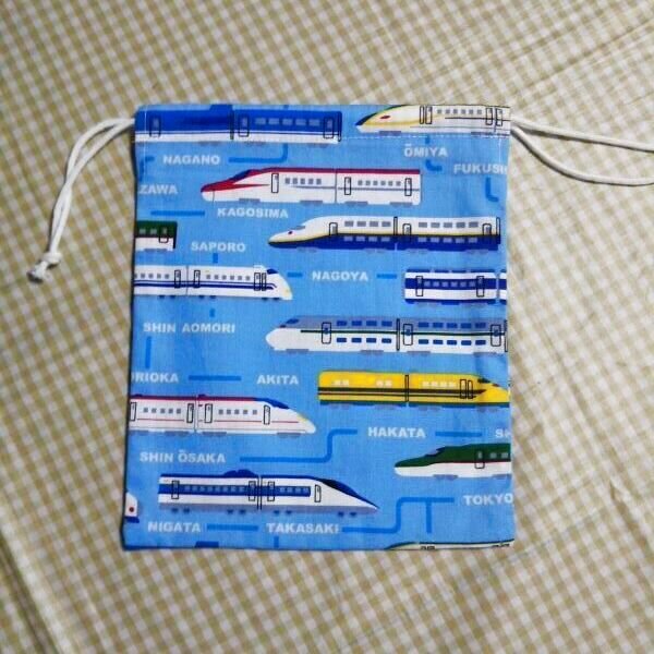 画像2: コップ袋 給食袋【17×20】新幹線 (2)