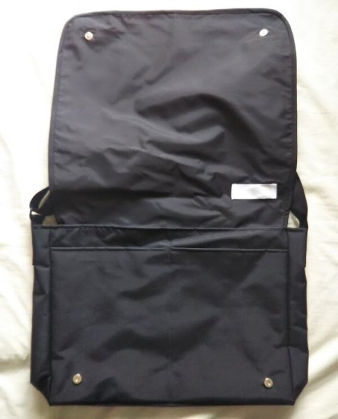 画像2: スクールバック【30×40×10】黒グログラン　OPT 後ろポケット付き　早稲田実業初等部 (2)