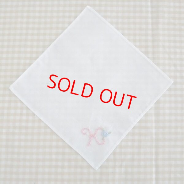 画像2: sale★ 15cm ハンカチ　イニシャル刺繍 (2)