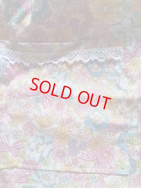 画像2: 前掛けエプロン【４０ｃｍ】お花リボン (2)