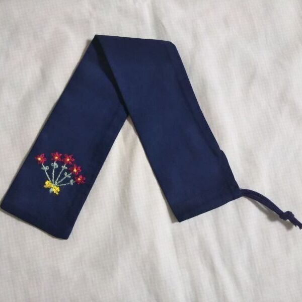 画像2: SALE　定規入れ【５．５×３５ｃｍ】紺　花 (2)