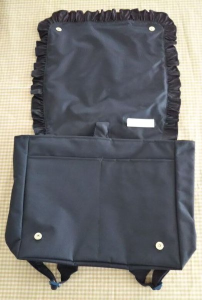 画像6: new♪通園お稽古リュック【27×33×10】　ブルーバラ＆リボン (6)