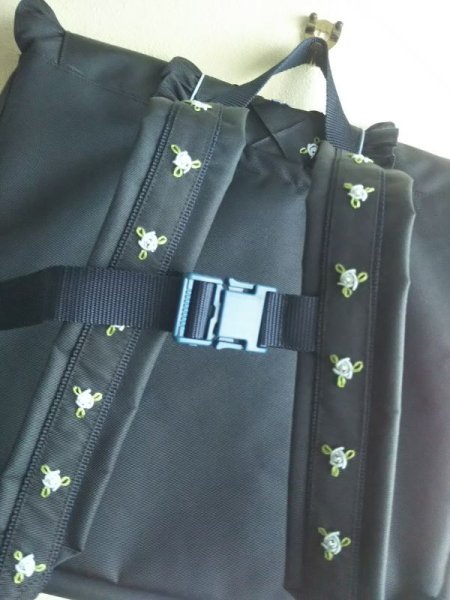 画像5: new♪通園お稽古リュック【27×33×10】　ブルーバラ＆リボン (5)