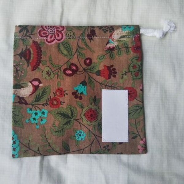 画像6: 巾着型　お弁当４点セット【小鳥】白百合 (6)