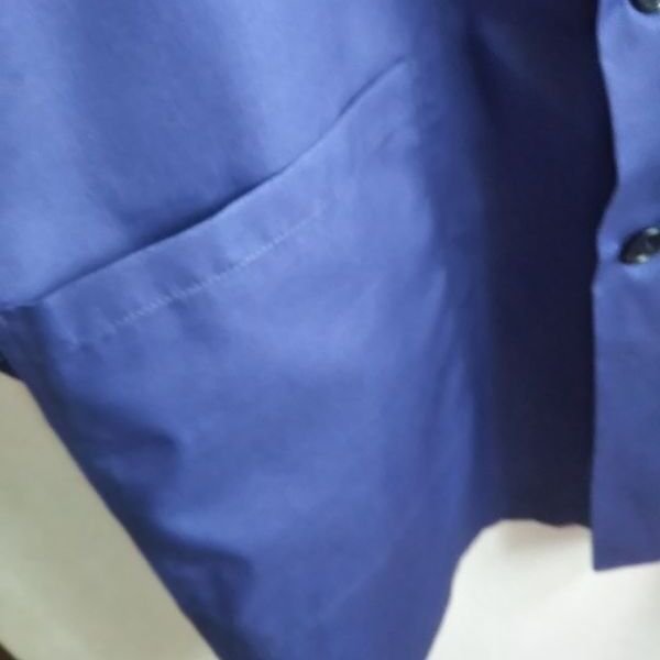 画像6: M【140】スモック ロング 紺 長袖 前開き (6)