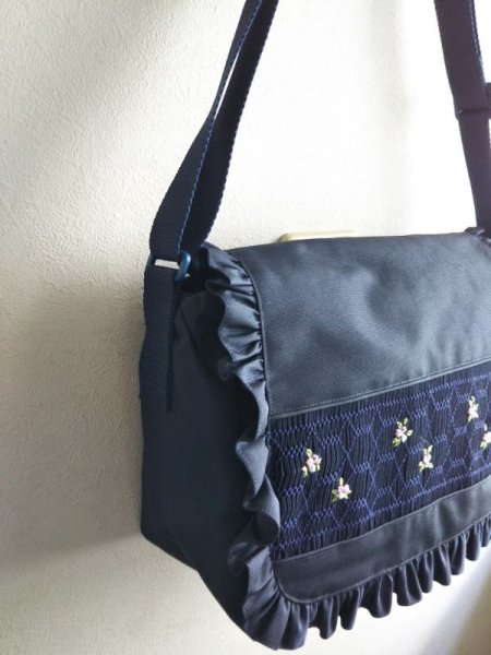 画像4: スクールショルダー【紺】スモッキング (4)