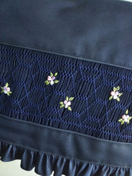 画像3: スクールショルダー【紺】スモッキング (3)