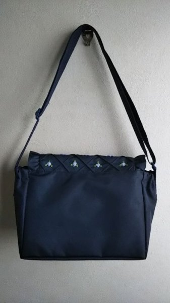 画像4: スクールショルダー【紺】ブルーバラ＆リボン (4)