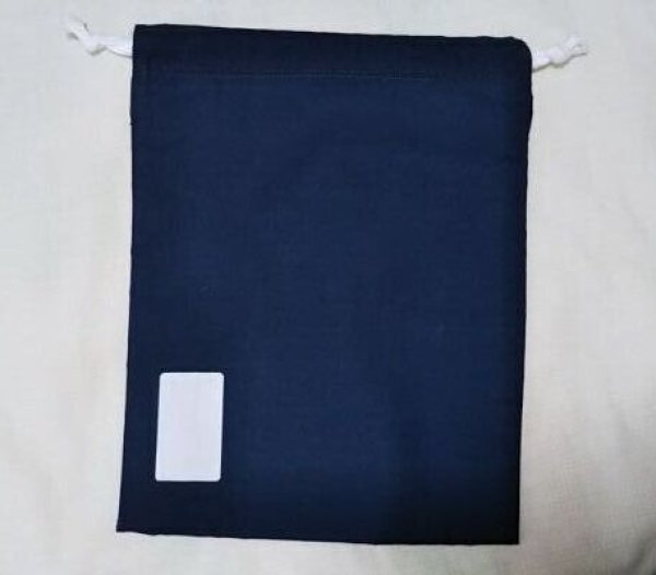 画像4: sale　靴袋 【22×28】紺　お花  (4)