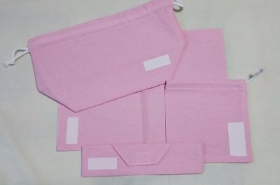 画像1: 封筒型　お弁当５点セット【ピンク】白百合幼稚園仕様