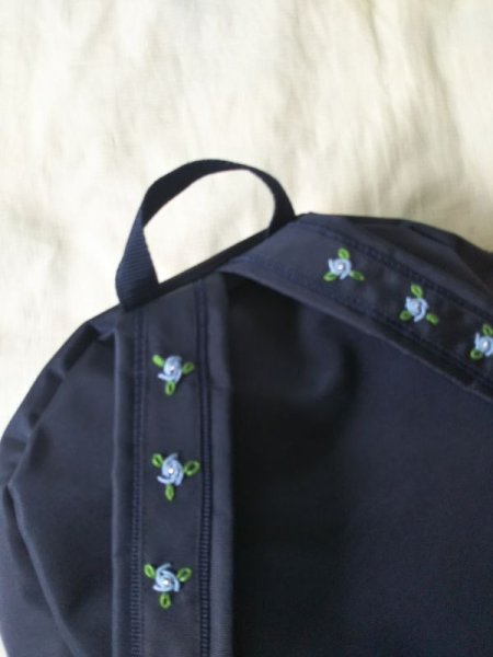 画像7: new♪リュック Ｌ 【紺】ブルーバラ＆リボン  (7)
