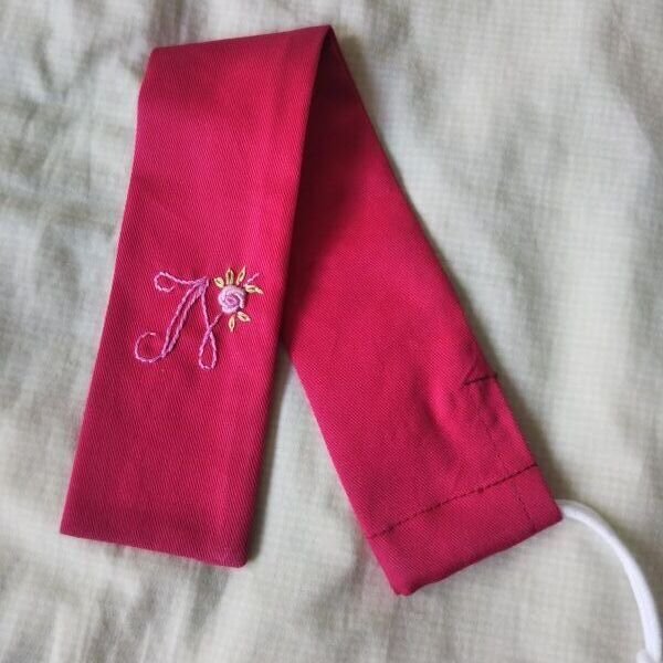 画像2: 定規入れ【５．５×３５ｃｍ】チェリーピンク　イニシャル　Ｎ (2)