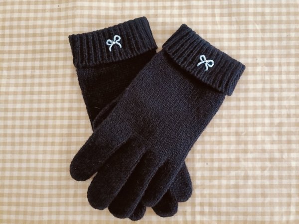 画像2: キッズニット手袋【紺】L ブルーリボン (2)