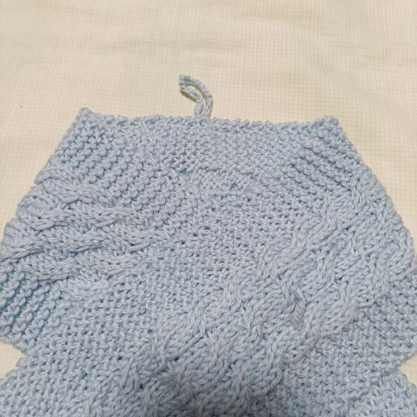 画像3: 手編みマフラー80【水色】メリノウール ベビー (3)