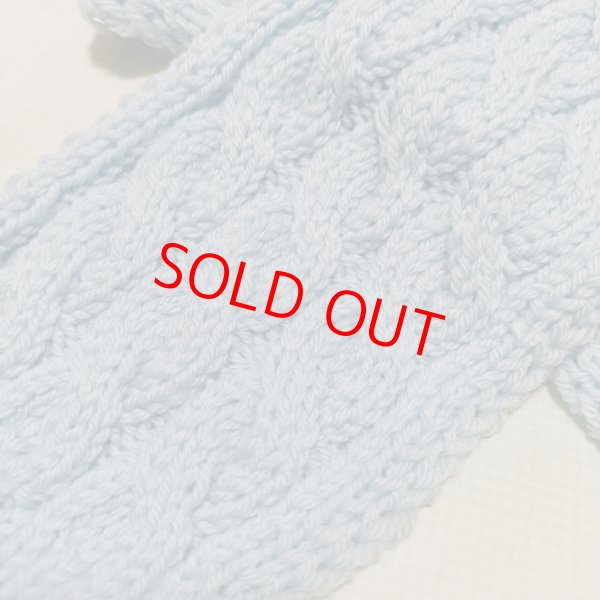 画像2: 手編みマフラー80【水色】メリノウール ベビー (2)