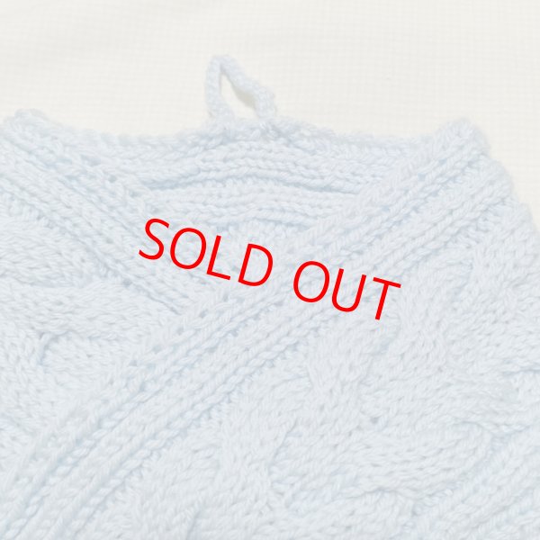 画像3: 手編みマフラー80【水色】メリノウール ベビー (3)