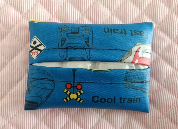 画像2: M  ミニティッシュケース【ラミネート】新幹線 (2)