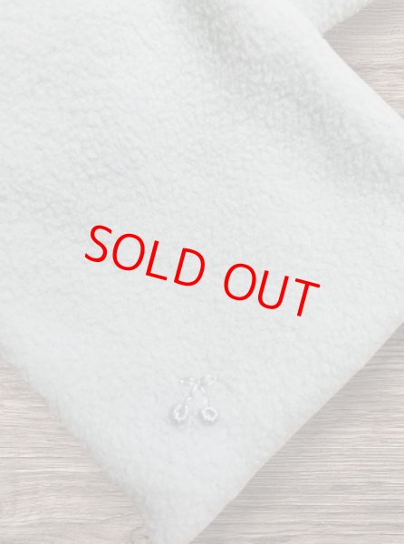 画像2: フリースマフラー　刺繍【水色B】 (2)