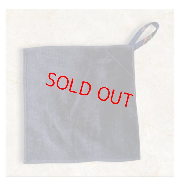 画像2: ループ　ネーム付き　抗菌防臭加工２５ｃｍ　タオルハンカチ　紺 (2)