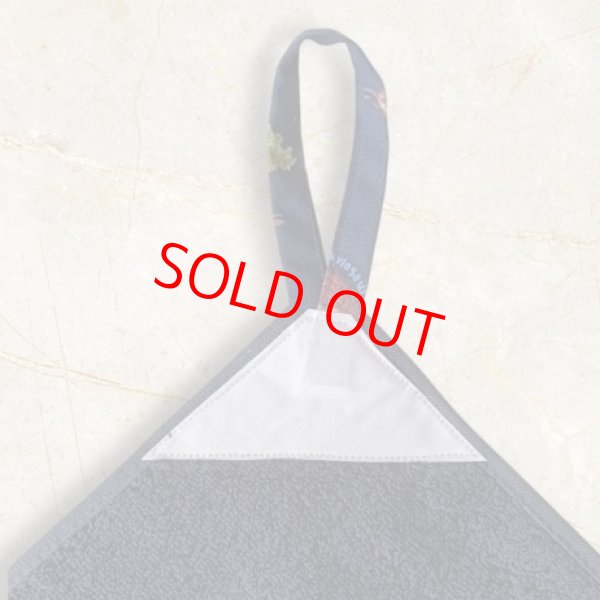 画像1: ループ　ネーム付き　抗菌防臭加工２５ｃｍ　タオルハンカチ　紺 (1)