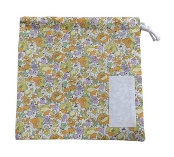 画像1: 巾着　コップ袋【お花】１５×１５ｃｍ (1)