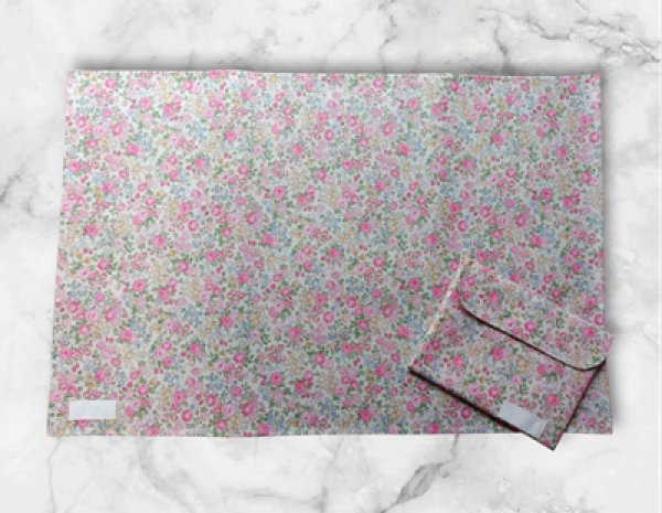 画像1: 図工マット&ケース 【40×60】お花リボン (1)