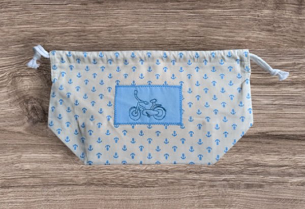 画像5: SALE♪ 巾着型 お弁当2点セット【自転車】暁星幼稚園仕様 (5)