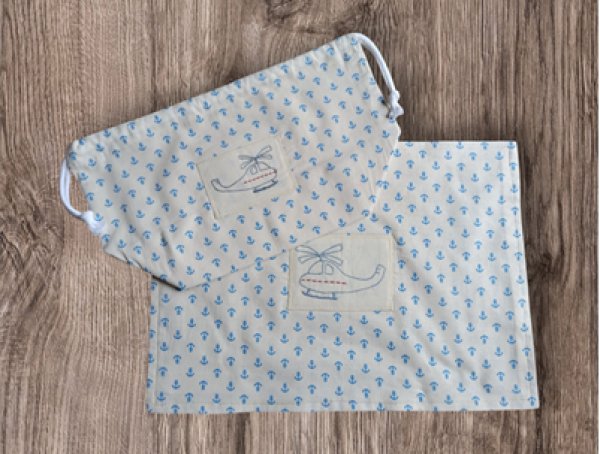 画像1: SALE♪　巾着型　お弁当2点セット【ヘリコプター】暁星幼稚園仕様 (1)