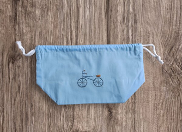 画像2: SALE♪ 巾着型 お弁当2点セット【自転車】暁星幼稚園仕様 (2)