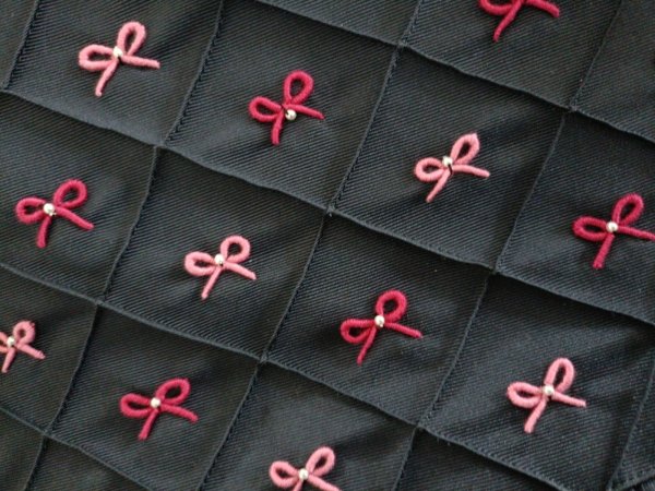 画像2: お弁当鞄セット【紺】ピンクリボン 【九段白百合小学校仕様】 (2)