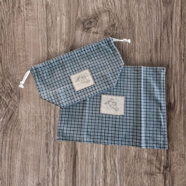 画像2: SALE♪　巾着型　お弁当2点セット【ヘリコプター】暁星幼稚園仕様 (2)