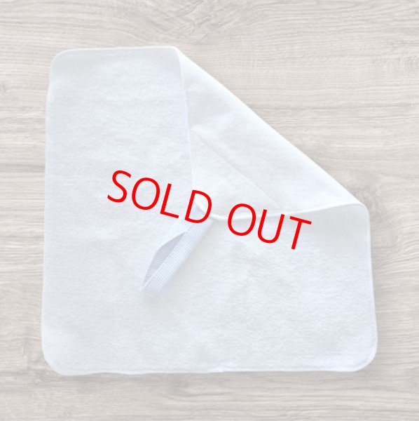 画像2: ループ　ネーム付き　２５ｃｍタオルハンカチ　白無地 (2)