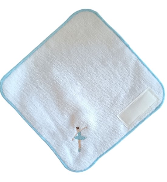 画像2: ネーム付き　１５ｃｍ　バレリーナ　タオルハンカチ　 (2)