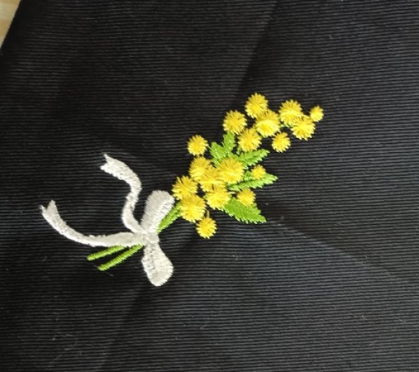 画像2: 靴袋【22×28】紺　ミモザ (2)