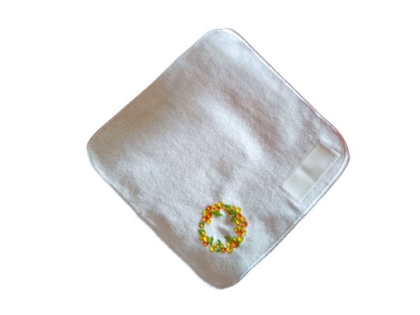 画像2: ネーム付き　１５ｃｍ　ミモザ　タオルハンカチ　 (2)