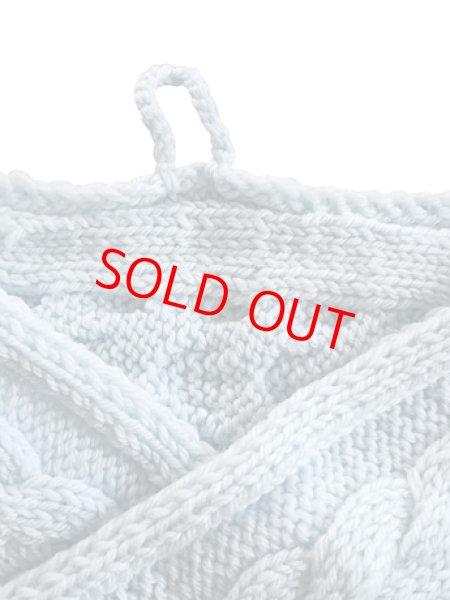 画像2: 手編みマフラー80【水色】メリノウール ベビー (2)