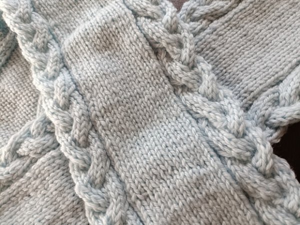 画像4: 手編みマフラー80【水色】メリノウール ベビー (4)