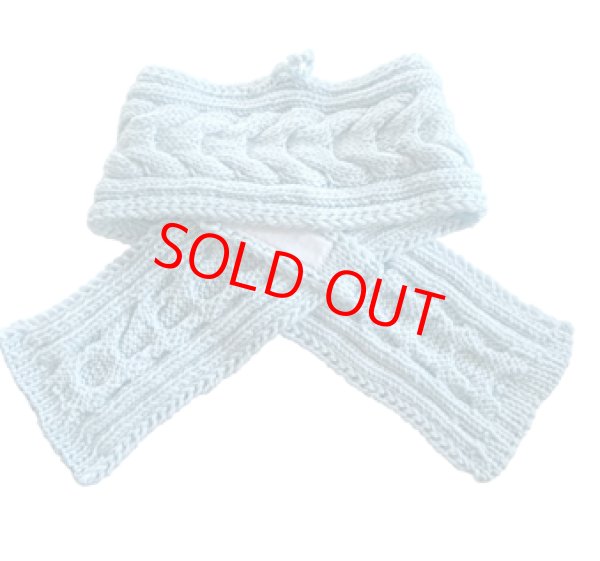 画像4: 手編みマフラー80【水色】メリノウール ベビー (4)