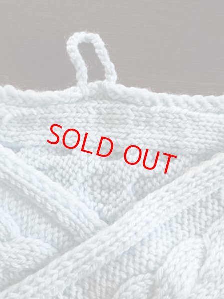 画像3: 手編みマフラー80【水色】メリノウール ベビー (3)